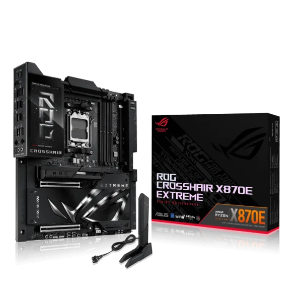 ASUS ROG Crosshair X870E Extreme AM5 E-ATX Motherboard with AMD X870E Chipset, DDR5 9000+(OC), PCIe 5.0, Wi-Fi 7, USB4, 5" LCD, Aura Sync - ROG CROSSHAIR X870E EXTREME