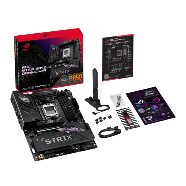 ASUS ROG Strix B850-E Gaming WiFi AM5 ATX Motherboard with AMD B850 Chipset, DDR5 8000+MT/s, PCIe 5.0, WiFi 7, USB4, AI Overclocking - ROG STRIX B850-E GAMING WIFI