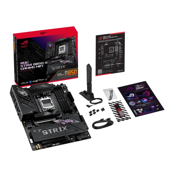 ASUS ROG Strix B850-E Gaming WiFi AM5 ATX Motherboard with AMD B850 Chipset, DDR5 8000+MT/s, PCIe 5.0, WiFi 7, USB4, AI Overclocking - ROG STRIX B850-E GAMING WIFI