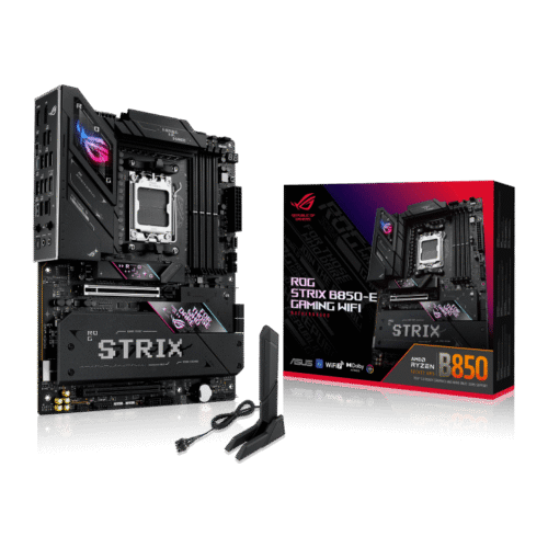 ASUS ROG Strix B850-E Gaming WiFi AM5 ATX Motherboard with AMD B850 Chipset, DDR5 8000+MT/s, PCIe 5.0, WiFi 7, USB4, AI Overclocking - ROG STRIX B850-E GAMING WIFI