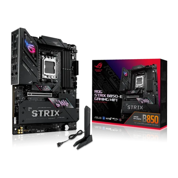 ASUS ROG Strix B850-E Gaming WiFi AM5 ATX Motherboard with AMD B850 Chipset, DDR5 8000+MT/s, PCIe 5.0, WiFi 7, USB4, AI Overclocking - ROG STRIX B850-E GAMING WIFI