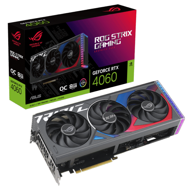 ASUS ROG Strix GeForce RTX 4060 OC Edition 8GB GDDR6 Graphics Card with Ada Lovelace Architecture and Triple-Fan Cooling - ROG-STRIX-RTX4060-O8G-GAMING