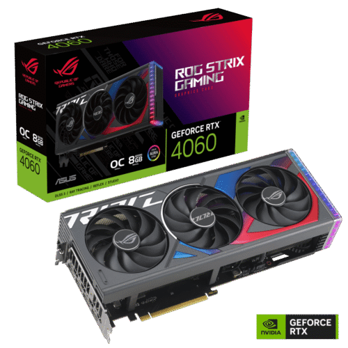 ASUS ROG Strix GeForce RTX 4060 OC Edition 8GB GDDR6 Graphics Card with Ada Lovelace Architecture and Triple-Fan Cooling - ROG-STRIX-RTX4060-O8G-GAMING