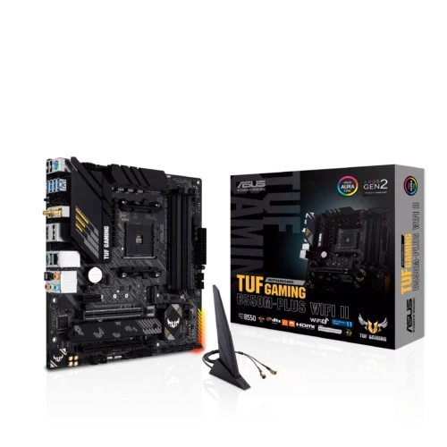 ASUS TUF Gaming B550M-Plus WiFi II AM4 Micro ATX Motherboard with AMD B550 Chipset, DDR4 4866(O.C.), PCIe 4.0, Wi-Fi 6, AURA Sync - TUF GAMING B550M-PLUS WIFI II