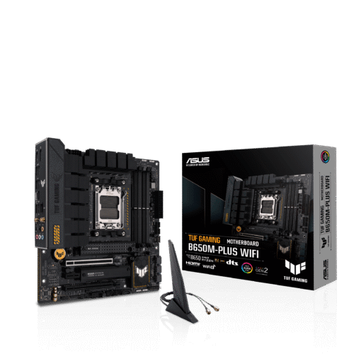 ASUS TUF Gaming B650M-Plus WiFi AM5 Micro-ATX Motherboard with AMD B650 Chipset, DDR5 7600+(OC), PCIe 5.0 M.2, Wi-Fi 6, USB 3.2 Gen 2x2, Aura Sync - TUF GAMING B650M-PLUS WIFI