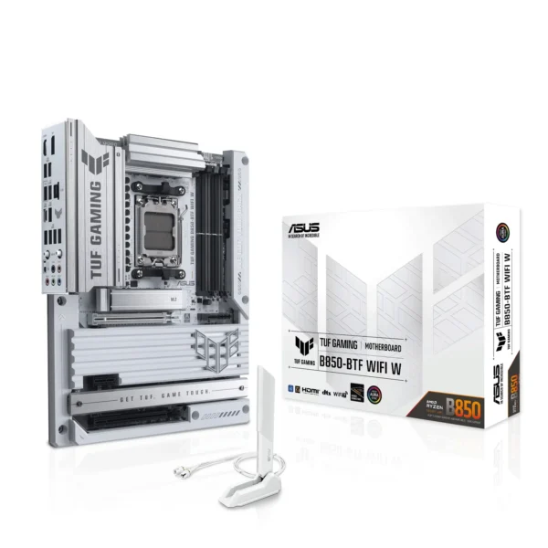 ASUS TUF Gaming B850-BTF WiFi W AM5 ATX Motherboard with AMD B850 Chipset, DDR5 8000+MT/s, PCIe 5.0, WiFi 7, Back-Connect Design, Aura Sync - TUF GAMING B850-BTF WIFI W