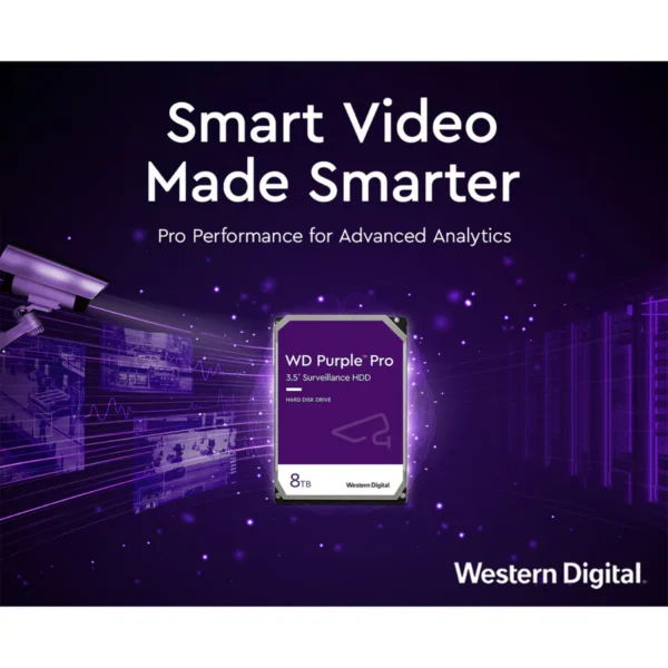 Western Digital Purple Pro 8TB 3.5 SATA Surveillance Hard Drive 3 Western Digital 8TB WD Purple Pro Surveillance Internal Hard Drive HDD - SATA 6 Gb/s, 256 MB Cache, 3.5" - WD8002PURP