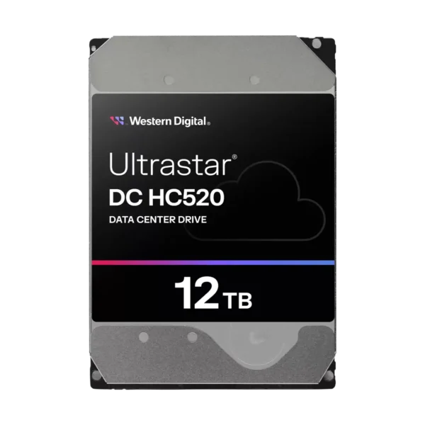 Western Digital Ultrastar DC HC520 12TB Data Center HDD, SATA 6Gb/s, 255MB/s, 7200 RPM, PMR, HelioSeal, 256MB Cache, Self-Encrypting, 5-Year Warranty - WD-0F7146