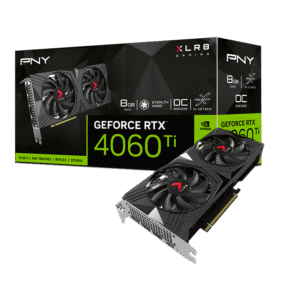 PNY GeForce RTX 4060 Ti 8GB VERTO Overclocked Dual Fan GPU, PCIe 4.0, 2550 MHz Boost, DLSS 3, Ray Tracing, Dual Fan Cooling - VCG4060T8DFXPB1-O