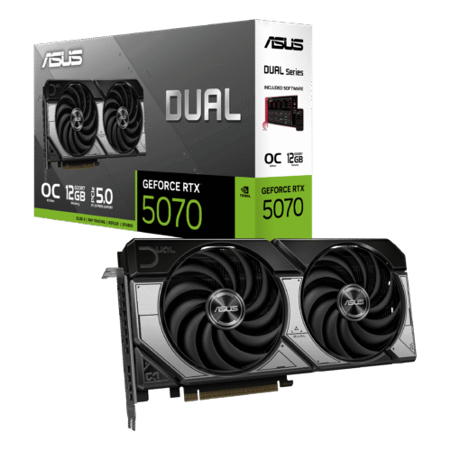 ASUS Dual GeForce RTX 5070 12GB GDDR7 OC Edition Graphics Card 6144 CUDA Cores, Up to 2572MHz - DUAL-RTX5070-O12G