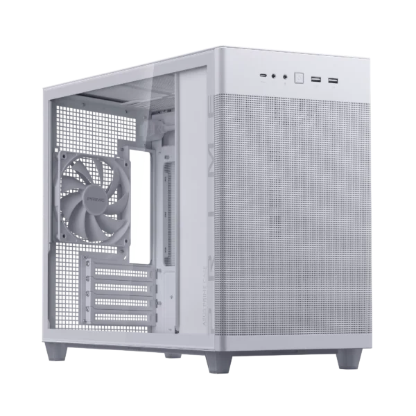 ASUS PRIME AP201 White Micro-ATX Case Tempered Glass - AP201 ASUS PRIME CASE TG WHITE EDITION