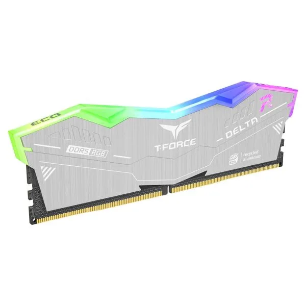 TEAMGROUP T-Force Delta RGB DDR5 32GB (2x16GB) 6400MHz CL32 RGB Eco Silver - FF2D532G6400HC32ADC01