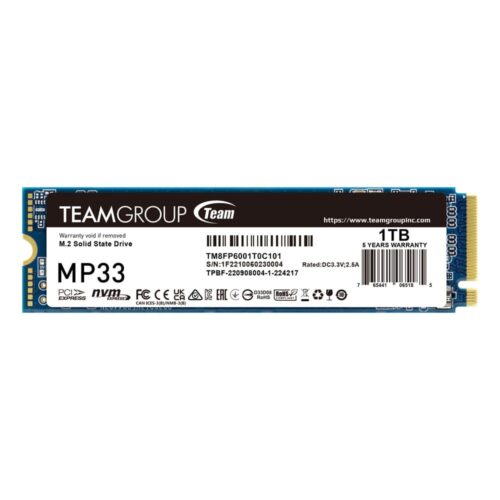 TEAMGROUP MP33 SSD M.2 NVMe Gen3 1TB - TM8FP6001T0C101