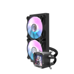 DarkFlash Wave DV240S ARGB AIO 240mm Liquid CPU Cooler Black with 320x320 IPS LCD Display and Copper Water Block - DF DV240S BLACK