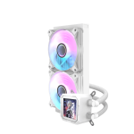 DarkFlash Wave DV240S ARGB AIO 240mm Liquid CPU Cooler White with 320x320 IPS LCD Display and Copper Water Block - DF DV240S WHITE