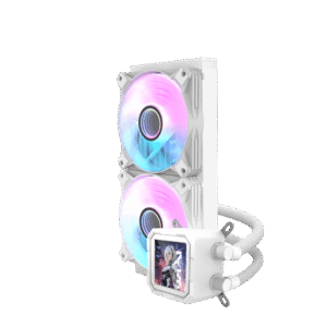 DarkFlash Wave DV240S ARGB AIO 240mm Liquid CPU Cooler White with 320x320 IPS LCD Display and Copper Water Block - DF DV240S WHITE