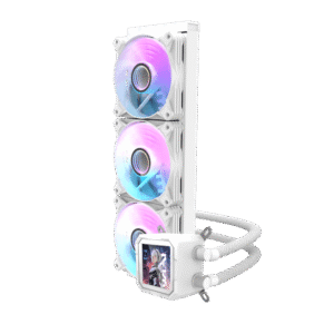 DarkFlash Wave DV360S ARGB AIO 360mm Liquid CPU Cooler White with 320x320 IPS LCD Display and Copper Water Block - DF DV360S WHITE