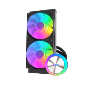DarkFlash AquaGlow DG240 ARGB 240mm Liquid CPU Cooler Black with Copper Water Block and 81.5 CFM Airflow - DF DG240 BLACK