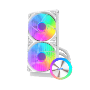 DarkFlash AquaGlow DG240 ARGB 240mm Liquid CPU Cooler White with Copper Water Block and 81.5 CFM Airflow - DF DG240 WHITE