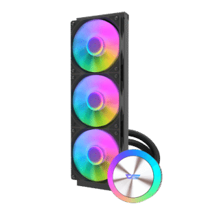 DarkFlash AquaGlow DG360 ARGB AIO 360mm Liquid CPU Cooler Black with Copper Water Block and 81.5 CFM Airflow - DF DG360 BLACK
