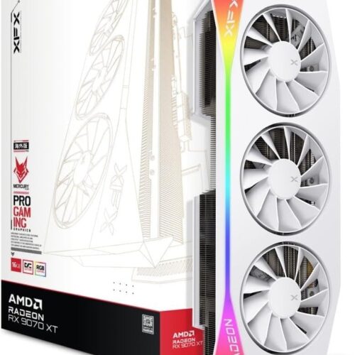 XFX Mercury AMD Radeon RX 9070XT OC Gaming White Edition with RGB 16GB GDDR6 - RX-97TRGBBW9