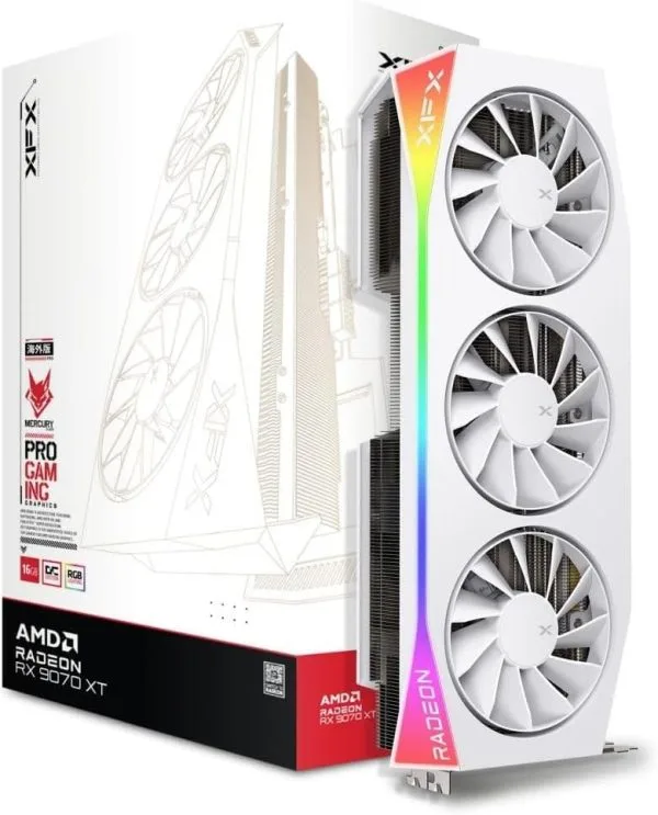 XFX Mercury AMD Radeon RX 9070XT OC Gaming White Edition with RGB 16GB GDDR6 - RX-97TRGBBW9