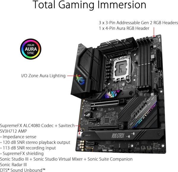 ASUS ROG STRIX B760-F GAMING WIFI ATX Intel B760 LGA1700 DDR5 PCIe 5.0 Motherboard - ROG STRIX B760-F GAMING WIFI
