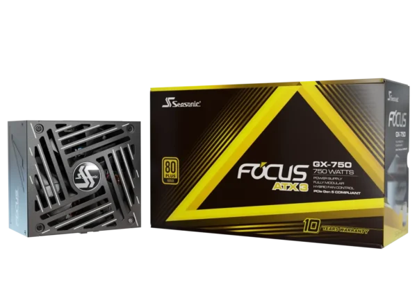 Seasonic Focus GX-750 ATX 3.1 and PCIe 5.1 V4 80 PLUS Gold Fully Modular Power Supply - SRP-FGX751-A5A32SF