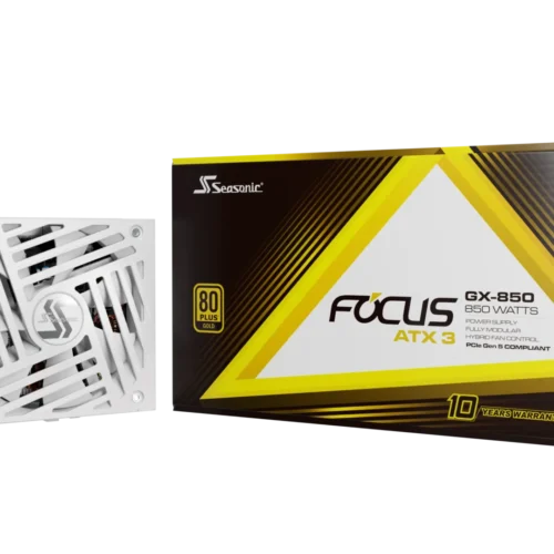 Seasonic Focus GX-850 ATX 3.1 and PCIe 5.1 White 80 PLUS Gold Fully Modular V4 Power Supply - SRP-FGX851-A5A32SF