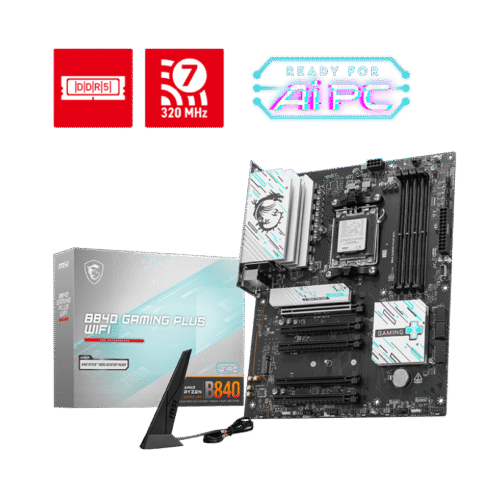 MSI B840 GAMING PLUS WIFI Gaming Motherboard AMD B840 AM5 DDR5 8000+MT/s PCIe 4.0 Wi-Fi 7