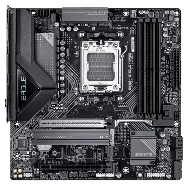 Gigabyte B850M EAGLE WIFI6E Micro ATX AM5 Motherboard with AMD B850 Chipset DDR5 8200MT/s PCIe 5.0 Wi-Fi 6E 2.5GbE LAN - GA-B850M-EAGLE-WF6E