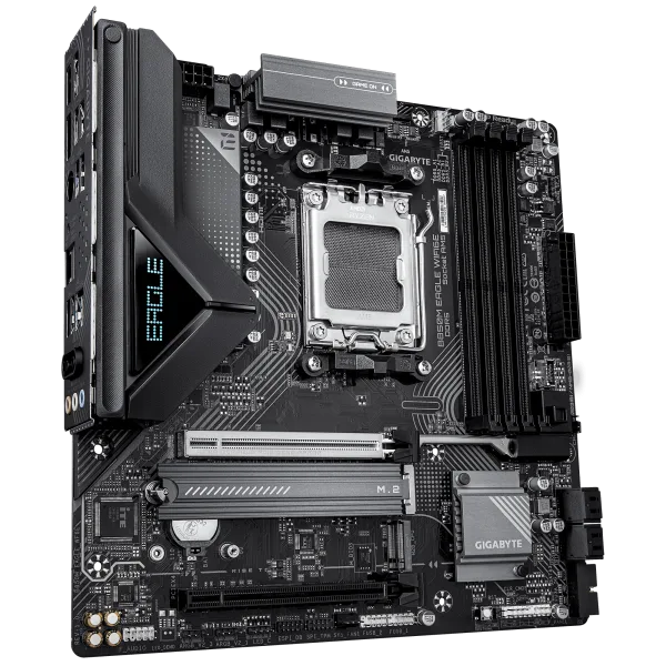 Gigabyte B850M EAGLE WIFI6E Micro ATX AM5 Motherboard with AMD B850 Chipset DDR5 8200MT/s PCIe 5.0 Wi-Fi 6E 2.5GbE LAN - GA-B850M-EAGLE-WF6E