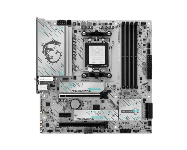 B850M GAMING PLUS WIFI 2 MSI B850M GAMING PLUS WIFI6E Wifi White Gaming Motherboard AMD B850 AM5 DDR5 8200+MT/s PCIe 5.0 Wi-Fi 7