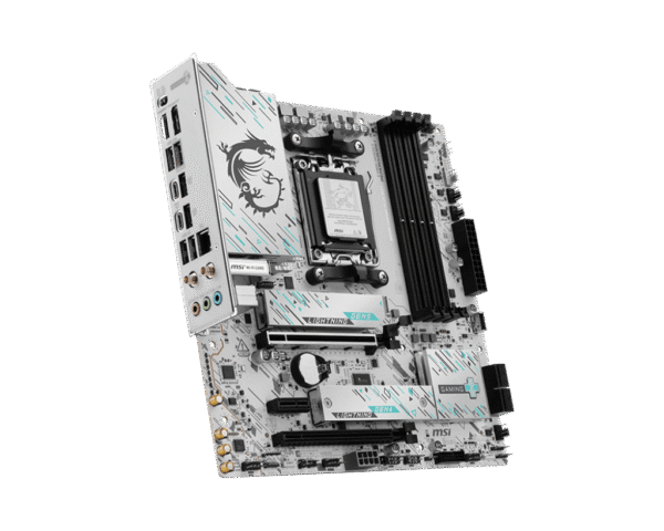 B850M GAMING PLUS WIFI 4 MSI B850M GAMING PLUS WIFI6E Wifi White Gaming Motherboard AMD B850 AM5 DDR5 8200+MT/s PCIe 5.0 Wi-Fi 7