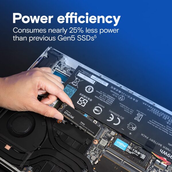 Crucial P510 1TB PCIe Gen5 NVMe M.2 SSD 11000MB/s - CT1000P510SSD8