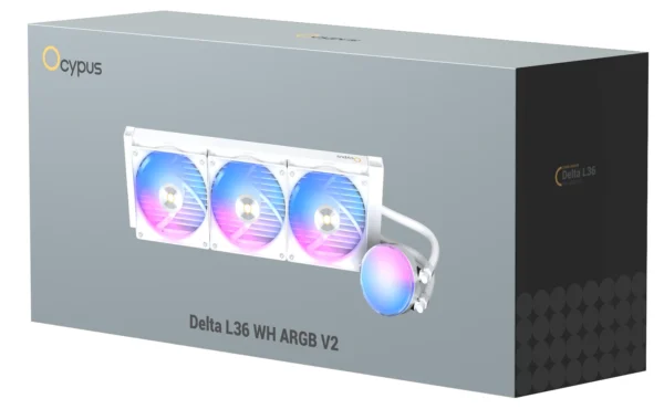 Ocypus Delta L36 White ARGB V2 AIO Liquid CPU Cooler - DELTA-L36-WH3AAWNN02X-GL