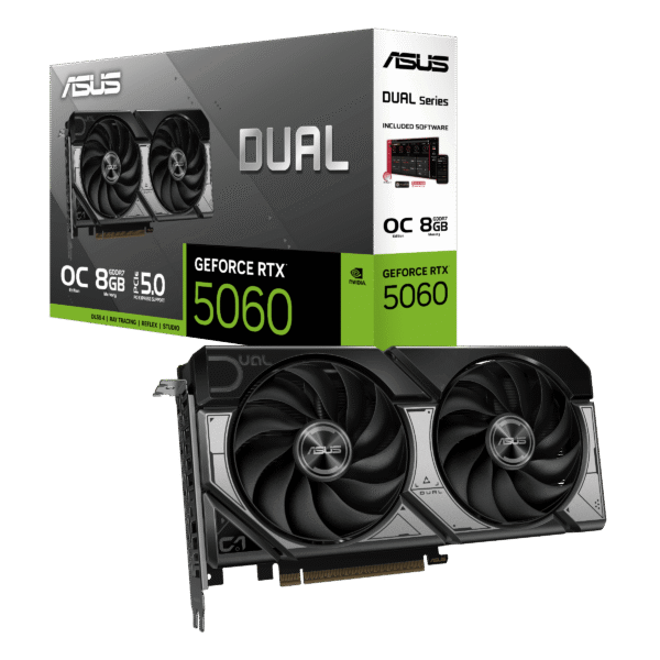 DUAL-RTX5060-O8G 10 ASUS Dual GeForce RTX 5060 8GB GDDR7 OC Edition Graphics Card - DUAL-RTX5060-O8G