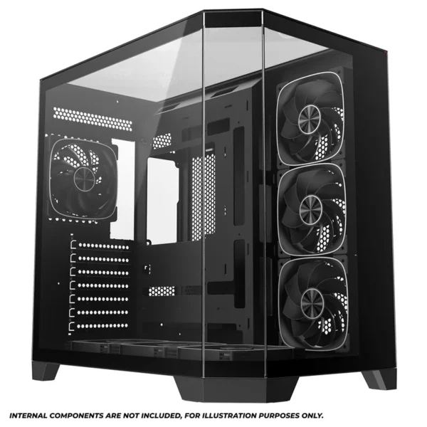Coolman Zentra Luxe ATX Vision PC Case Black with Tempered Glass Panels and 360mm AIO Support - COOLMAN ZENTRA LUXE BLACK