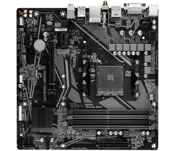 GIGABYTE A520M DS3H AC Micro-ATX AMD A520 AM4 DDR4 Wi-Fi Motherboard - GA-A520M-DS3H-AC