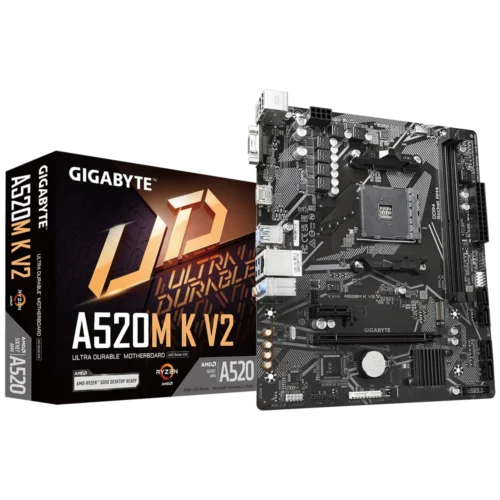 GIGABYTE A520M-K V2 Micro-ATX AMD A520 AM4 DDR4 Motherboard - GA-A520M-K-V2