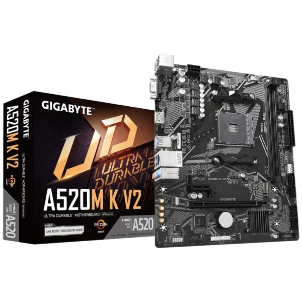 GIGABYTE A520M-K V2 Micro-ATX AMD A520 AM4 DDR4 Motherboard - GA-A520M-K-V2