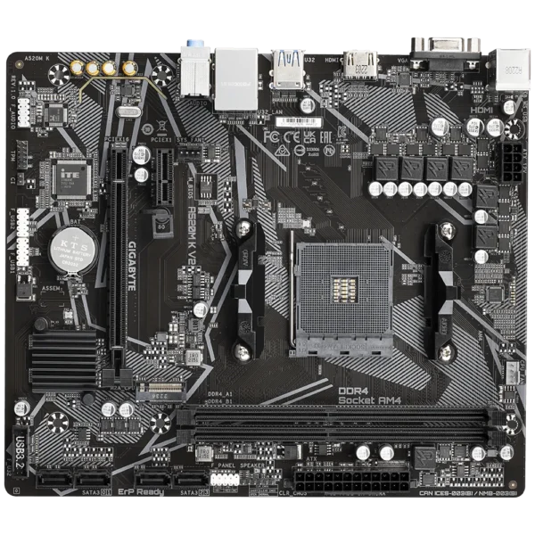 GIGABYTE A520M-K V2 Micro-ATX AMD A520 AM4 DDR4 Motherboard - GA-A520M-K-V2