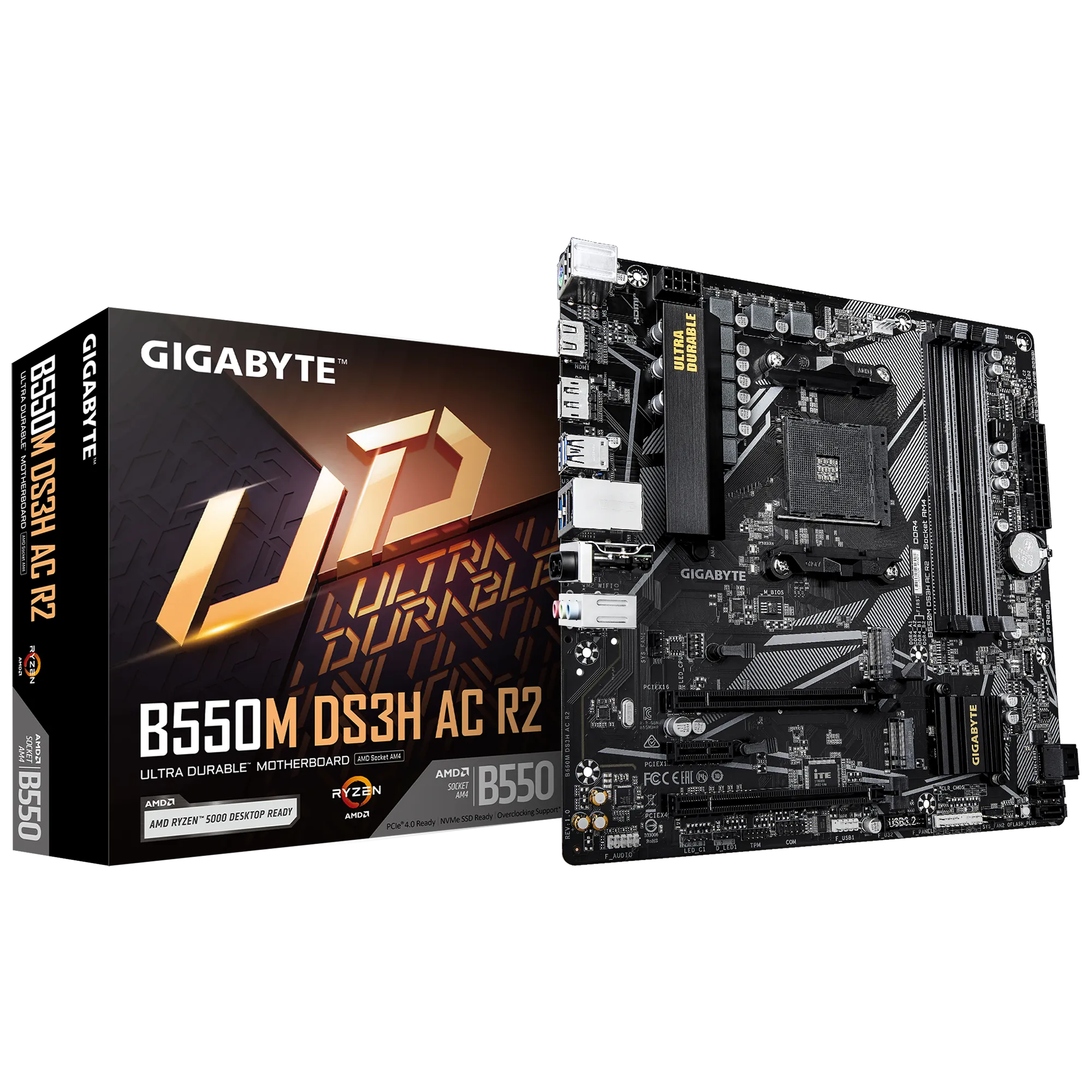 Gigabyte B550M DS3H AC R2 AM4 DDR4 Motherboard – GA-B550M-DS3H-AC-R2