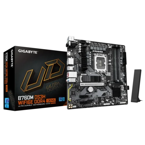 GIGABYTE B760M DS3H WIFI 6E D4 G5 Micro-ATX Intel B760 LGA1700 DDR4 Motherboard - GA-B760M-DS3H-WF6E-D4-G5