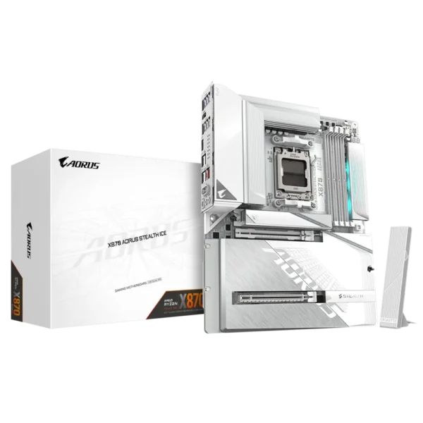 GIGABYTE X870 AORUS STEALTH ICE ATX AMD X870 AM5 DDR5 PCIe 5.0 Motherboard - X870 AORUS STEALTH ICE