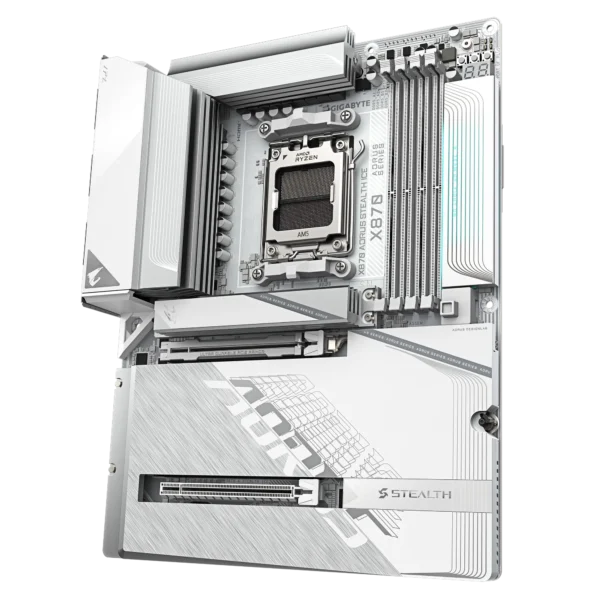 GIGABYTE X870 AORUS STEALTH ICE ATX AMD X870 AM5 DDR5 PCIe 5.0 Motherboard - X870 AORUS STEALTH ICE