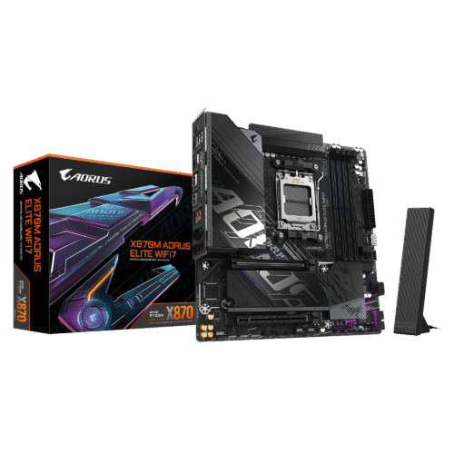 GIGABYTE X870M A ELITE WIFI7 micro - ATX AMD X870 AM5 DDR5 PCIe 5.0 Motherboard - GA-X870M-A-ELITE-WF7