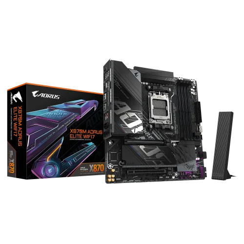 GIGABYTE X870M A ELITE WIFI7 micro - ATX AMD X870 AM5 DDR5 PCIe 5.0 Motherboard - GA-X870M-A-ELITE-WF7