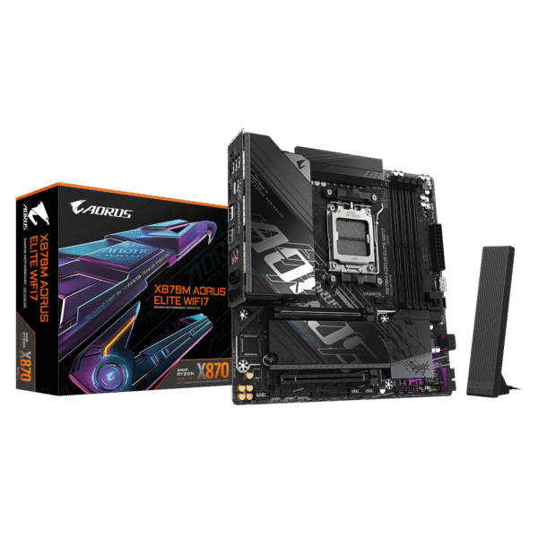GIGABYTE X870M A ELITE WIFI7 micro - ATX AMD X870 AM5 DDR5 PCIe 5.0 Motherboard - GA-X870M-A-ELITE-WF7