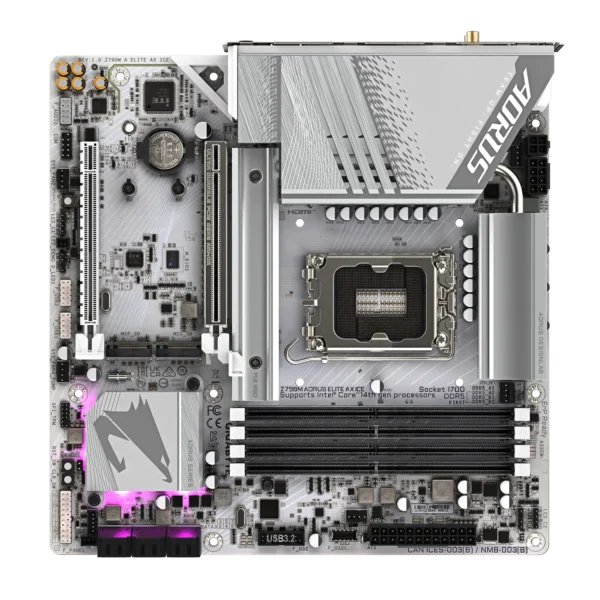 GIGABYTE Z790M A ELITE AX ICE Micro-ATX Intel Z790 LGA1700 DDR5 PCIe 5.0 Motherboard - GA-Z790M-A-ELITE-AX-ICE